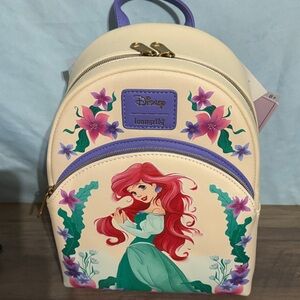 Loungefly Disney Ariel Floral Cream Backpack